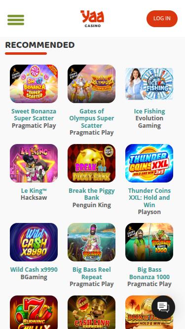 Jeux mobiles de Yaa Casino