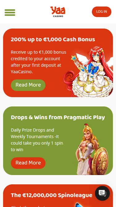 Promotions mobiles de Yaa Casino