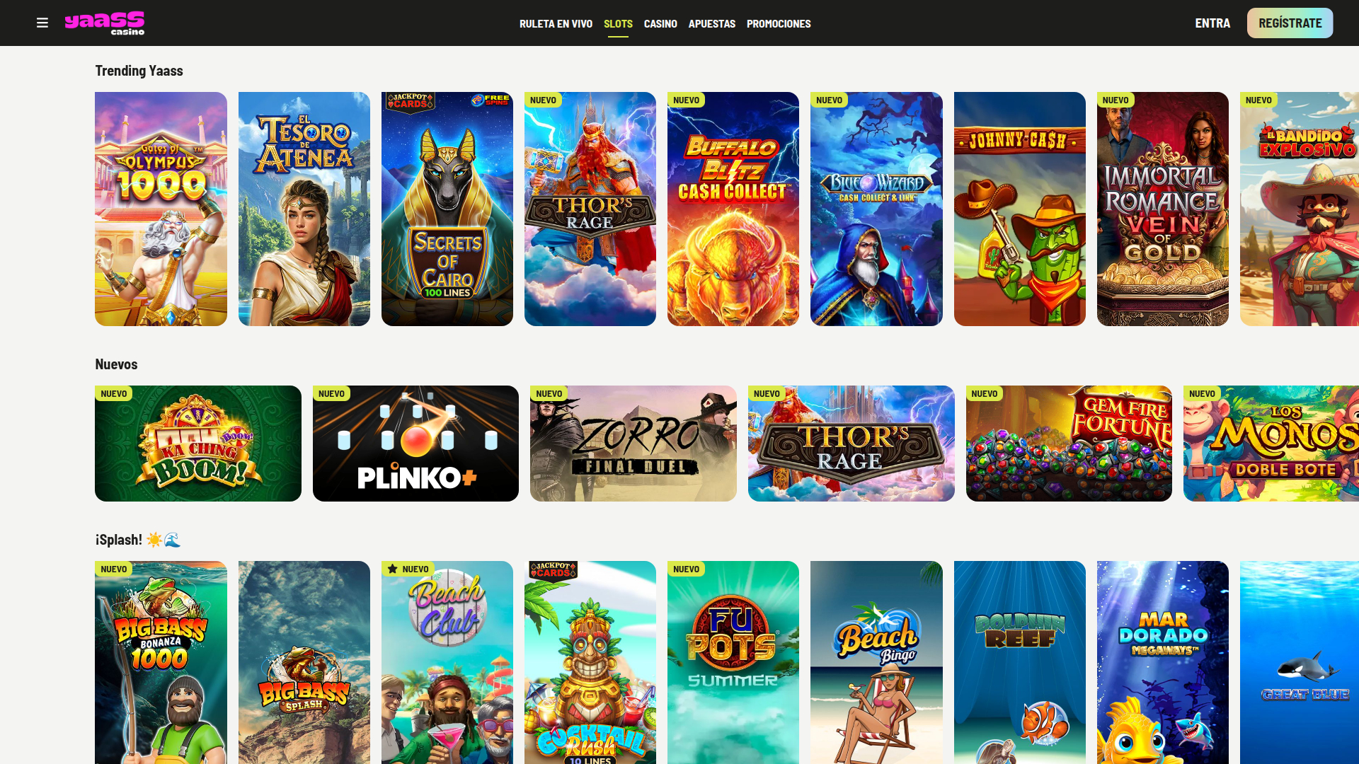 Giochi desktop di Yaass Casino