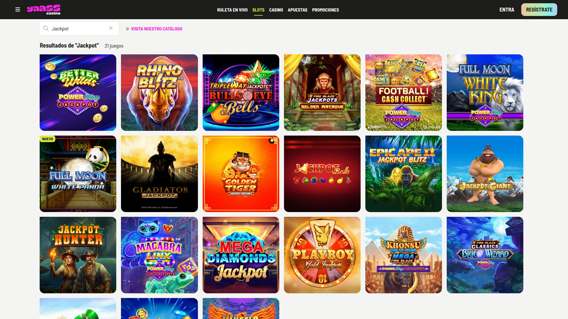 Jackpot desktop di Yaass Casino