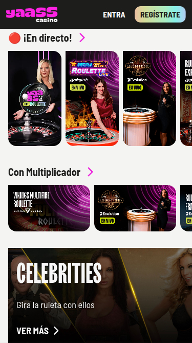 Dealer dal vivo mobile di Yaass Casino