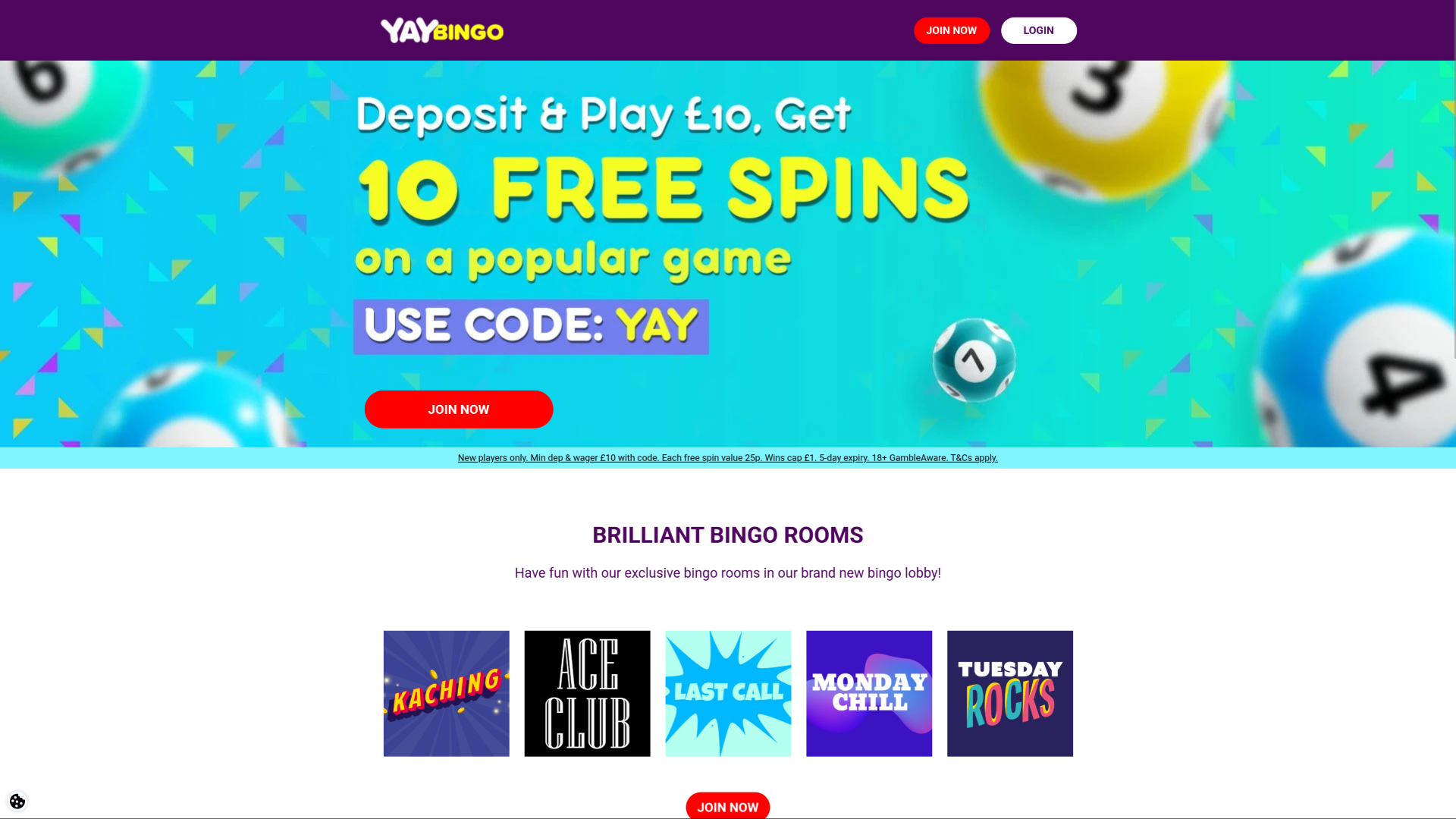 Pagina iniziale desktop di Yay Bingo Casino