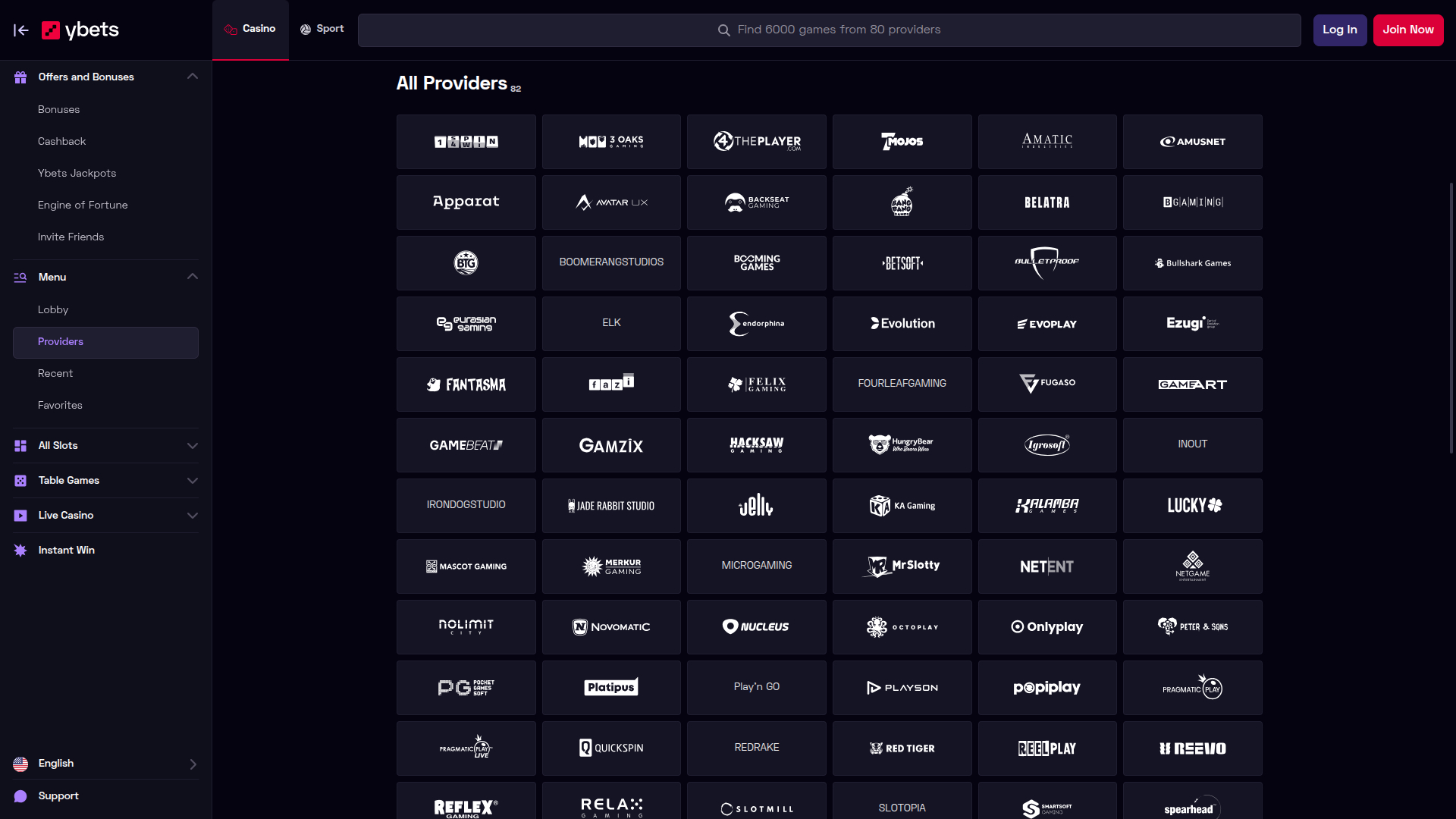 Sviluppatori di giochi desktop di Ybets Casino