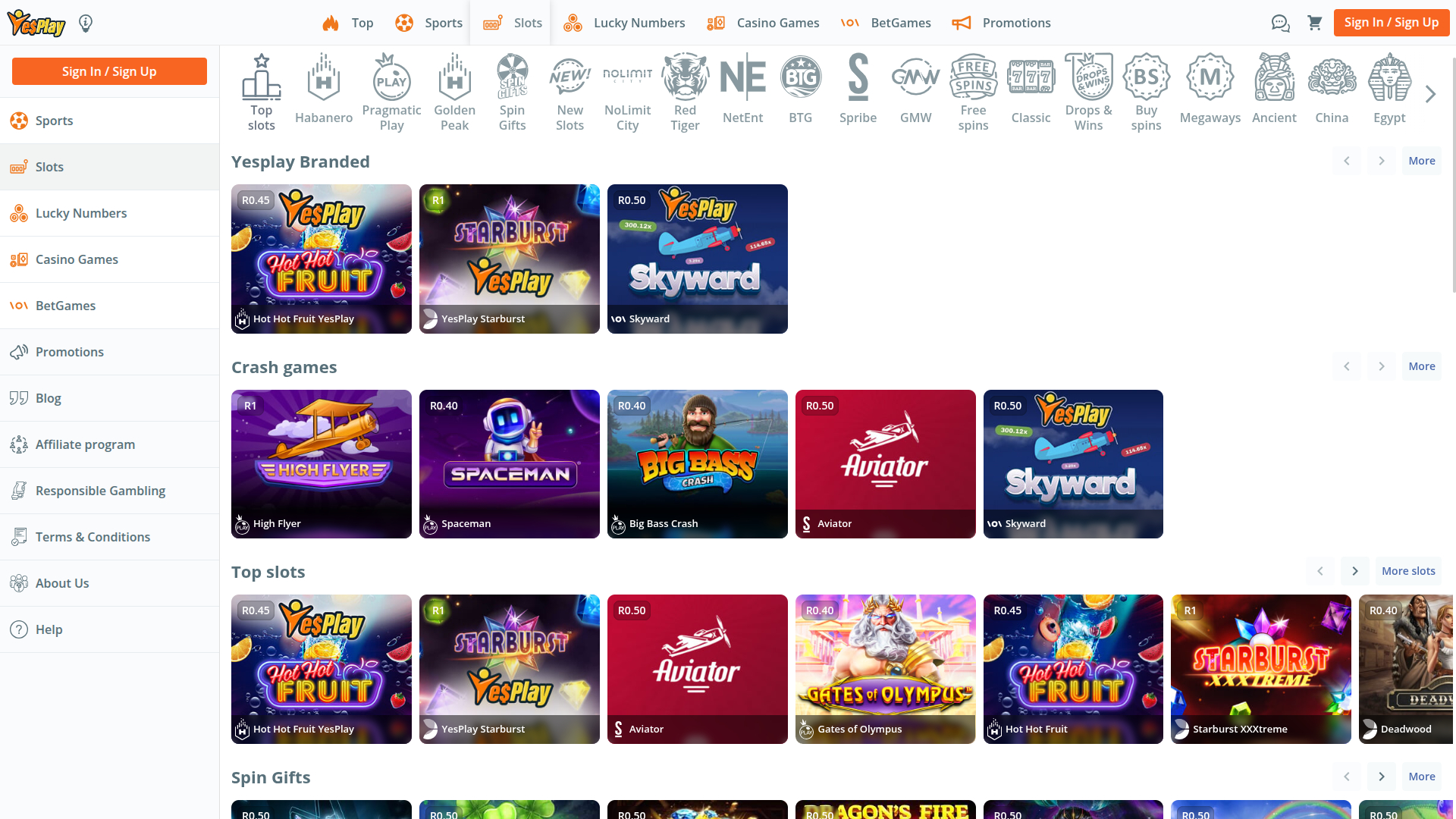 Jeux sur ordinateur de YesPlay Casino