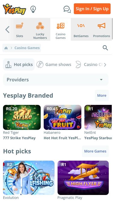YesPlay Casino Mobile Live Dealer