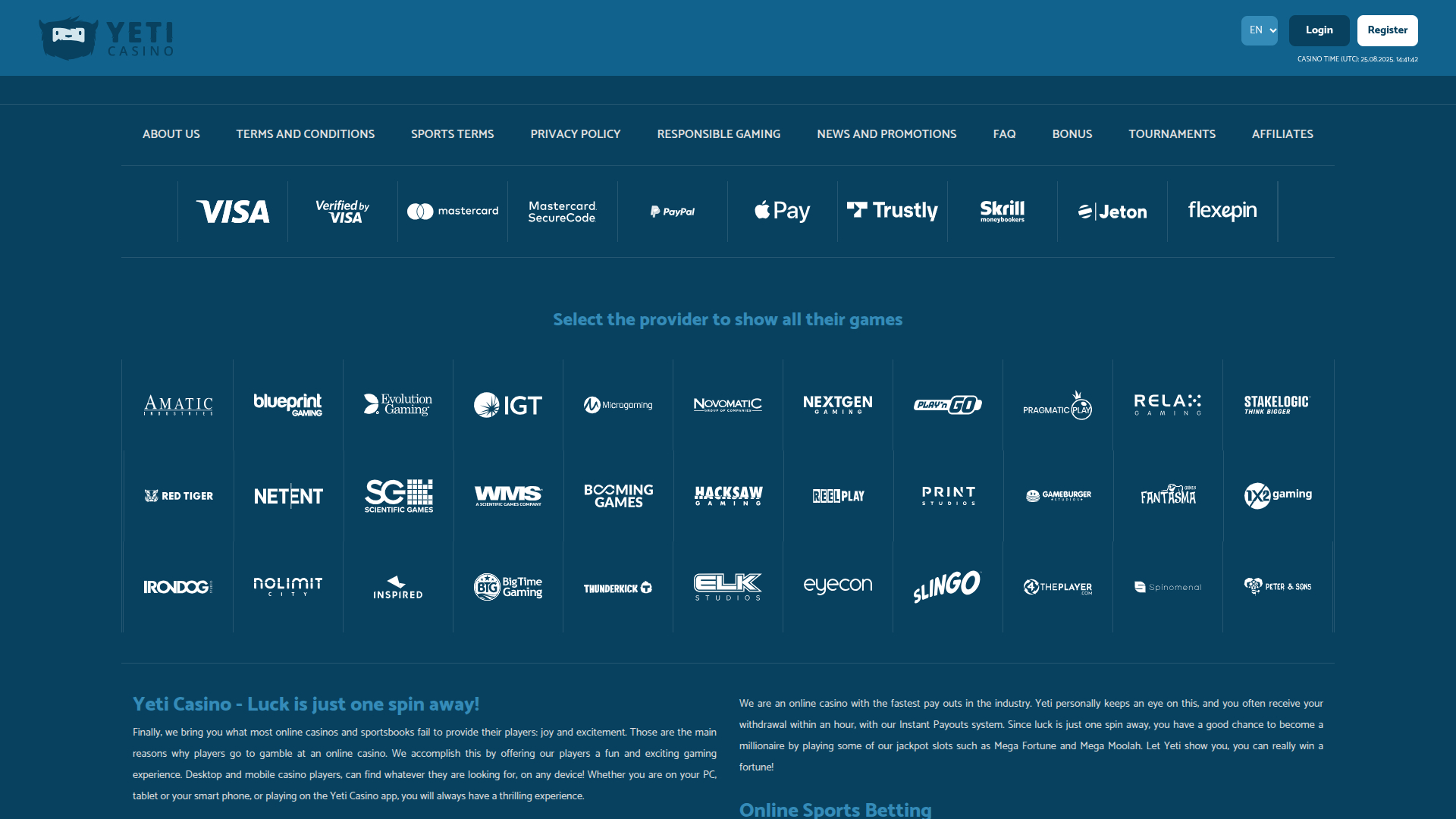 Yeti Casino Desktop-Spieleentwickler