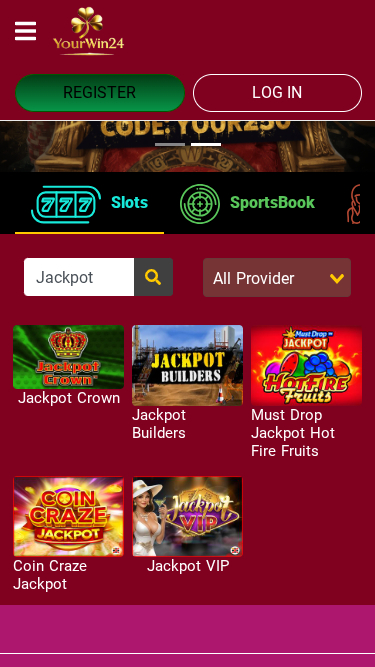 Jackpot mobile de YourWin24 Casino