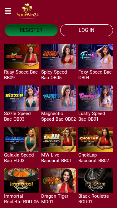 Croupier en direct mobile de YourWin24 Casino