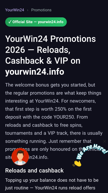 YourWin24 Casino Mobile-Aktionen