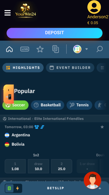 YourWin24 Casino Mobile Sportwetten