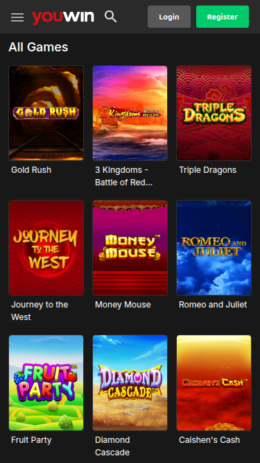 Jeux mobiles de YouWin Casino