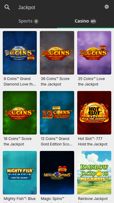 Jackpot mobile de YouWin Casino