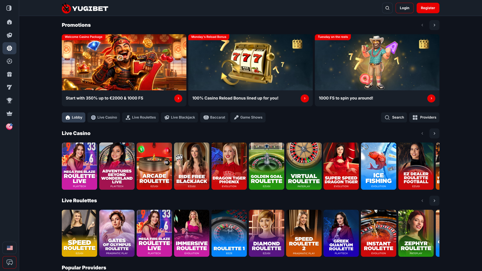 Croupier en direct sur ordinateur Yugibet