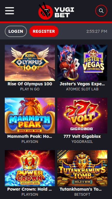 Juegos móviles de Yugibet