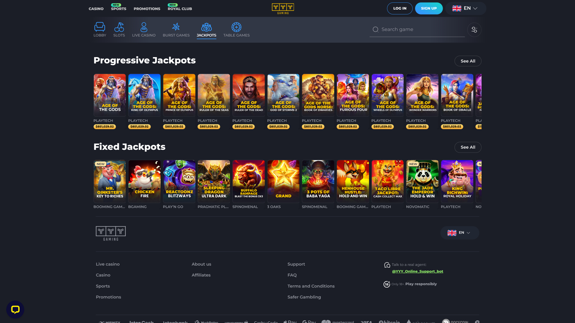 YYY Casino Desktop Jackpot