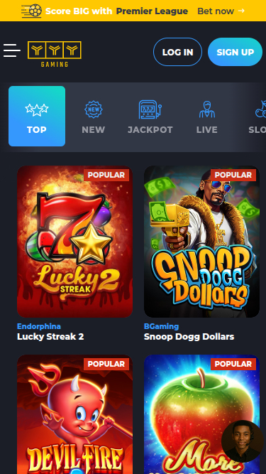 Jeux mobiles de YYY Casino