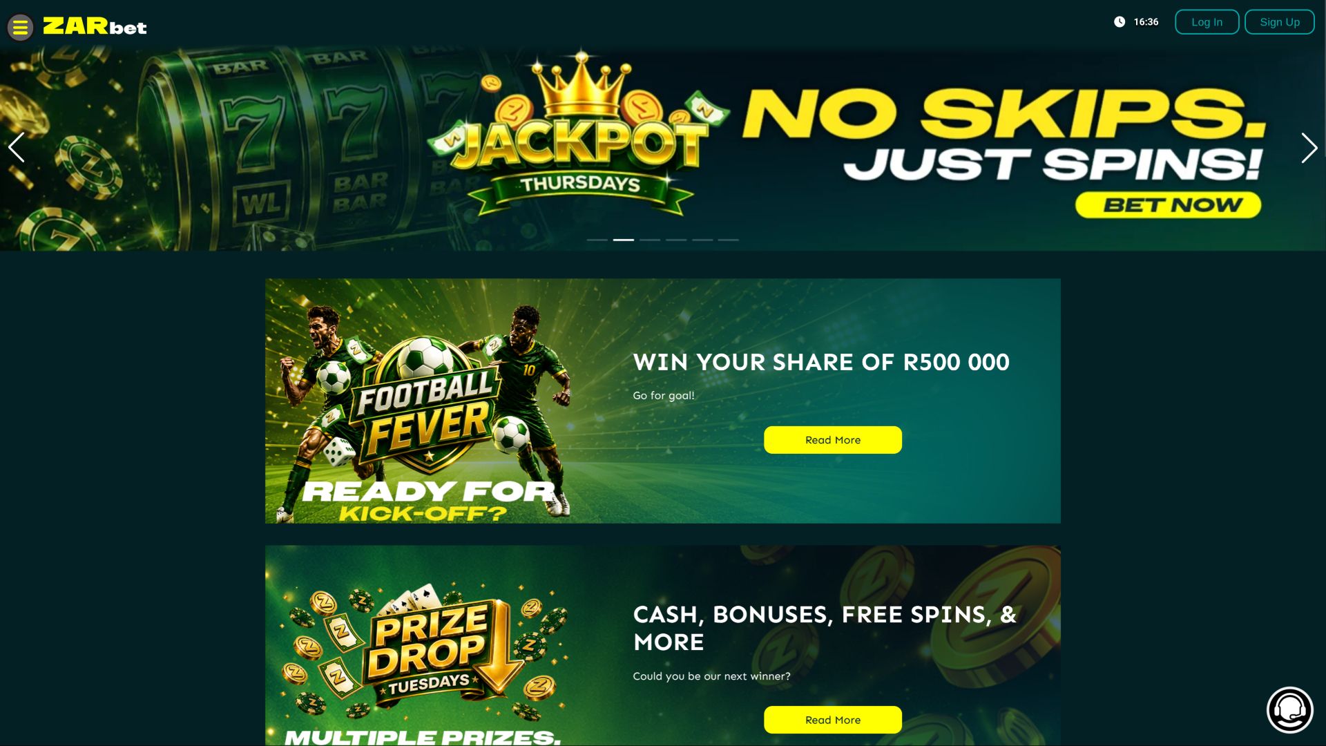 Promotions pour ordinateur de bureau du casino ZarBet