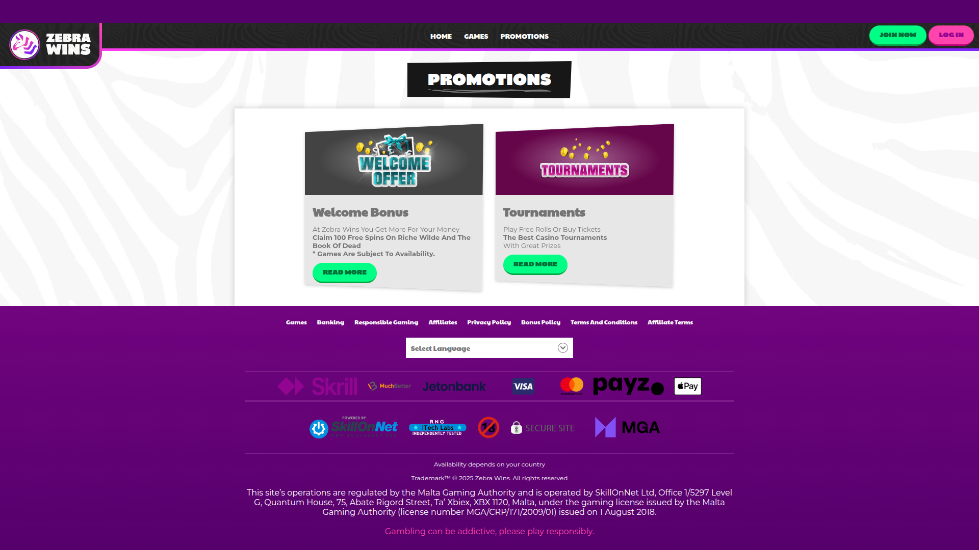 Promociones de escritorio de Zebra Wins