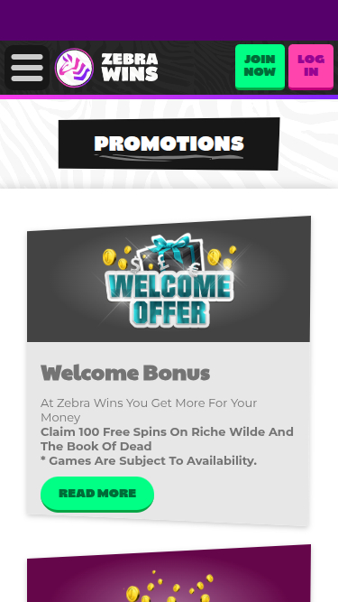 Promociones móviles de Zebra Wins