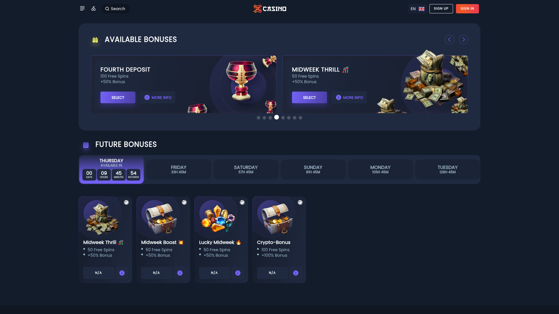 Zen Casino Desktop-Aktionen