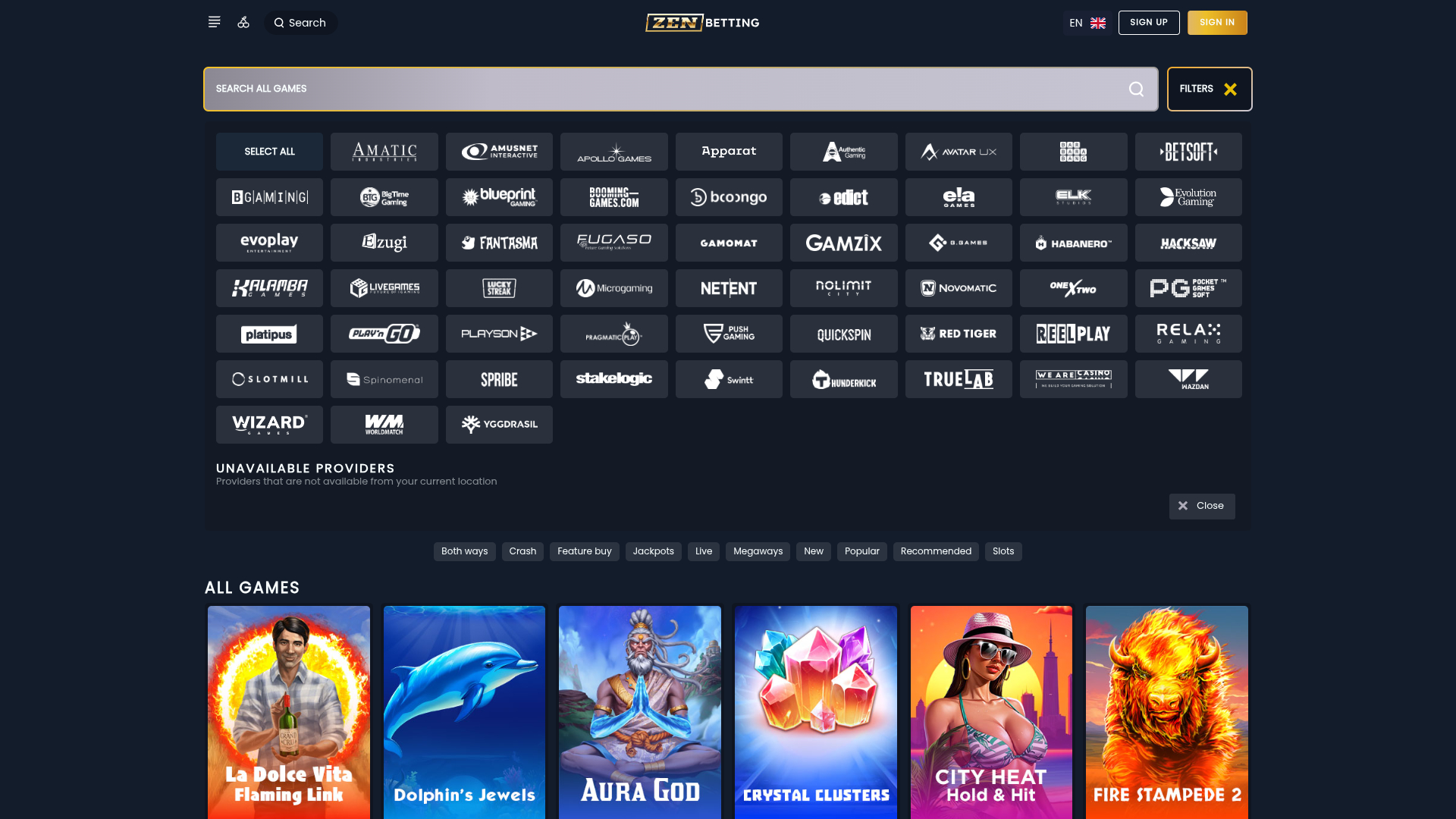 Développeurs de jeux de bureau de ZenBetting Casino