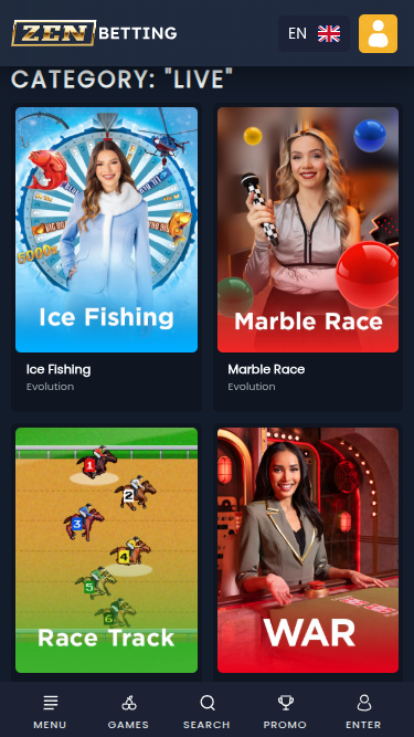 Croupier en direct mobile de ZenBetting Casino