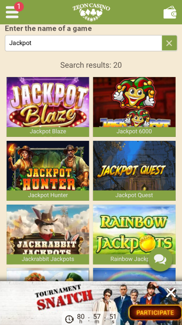 Zeno Casino Mobile Jackpot