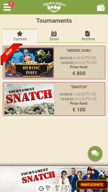 Zeno Casino Mobile Tournaments