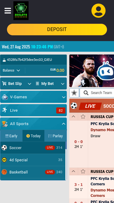 Sports mobiles de Zeslots Casino