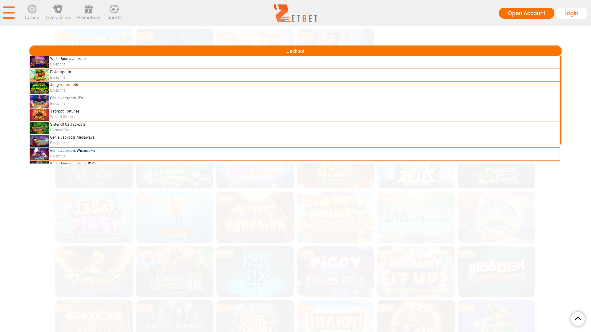 Казино Zet Bet Десктоп Джекпот