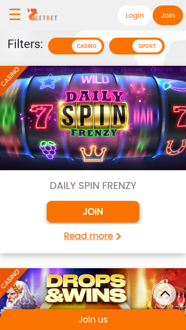 Promotions mobiles de Zet Bet Casino