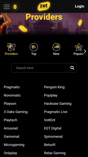 Développeurs de jeux mobiles de Zet Casino