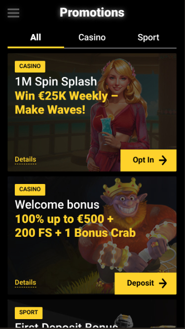 Promotions mobiles de Zet Casino