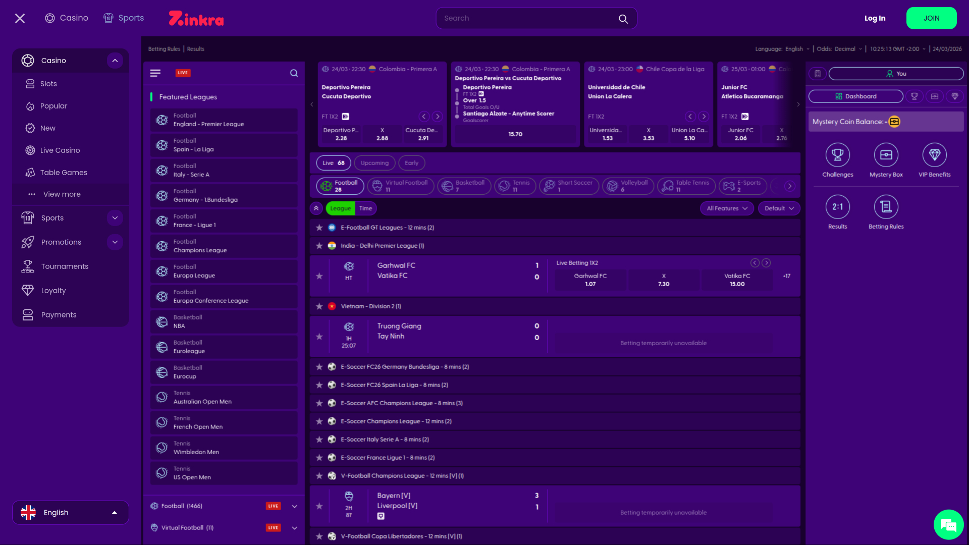 Paris sportifs sur ordinateur au casino Zinkra