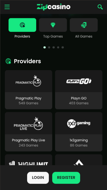 Sviluppatori di giochi di Zip Casino su mobile