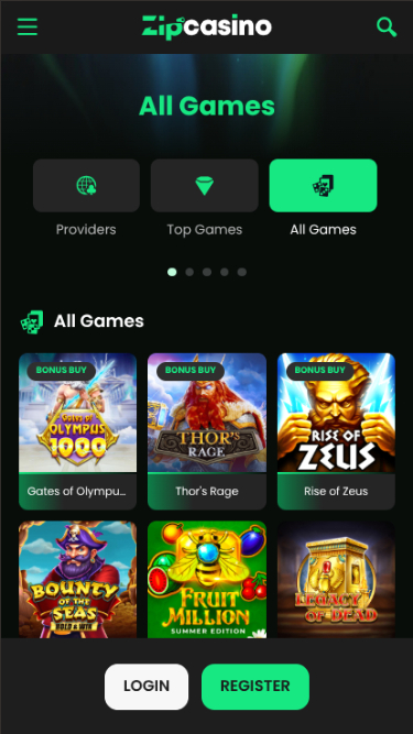 Giochi di Zip Casino su mobile