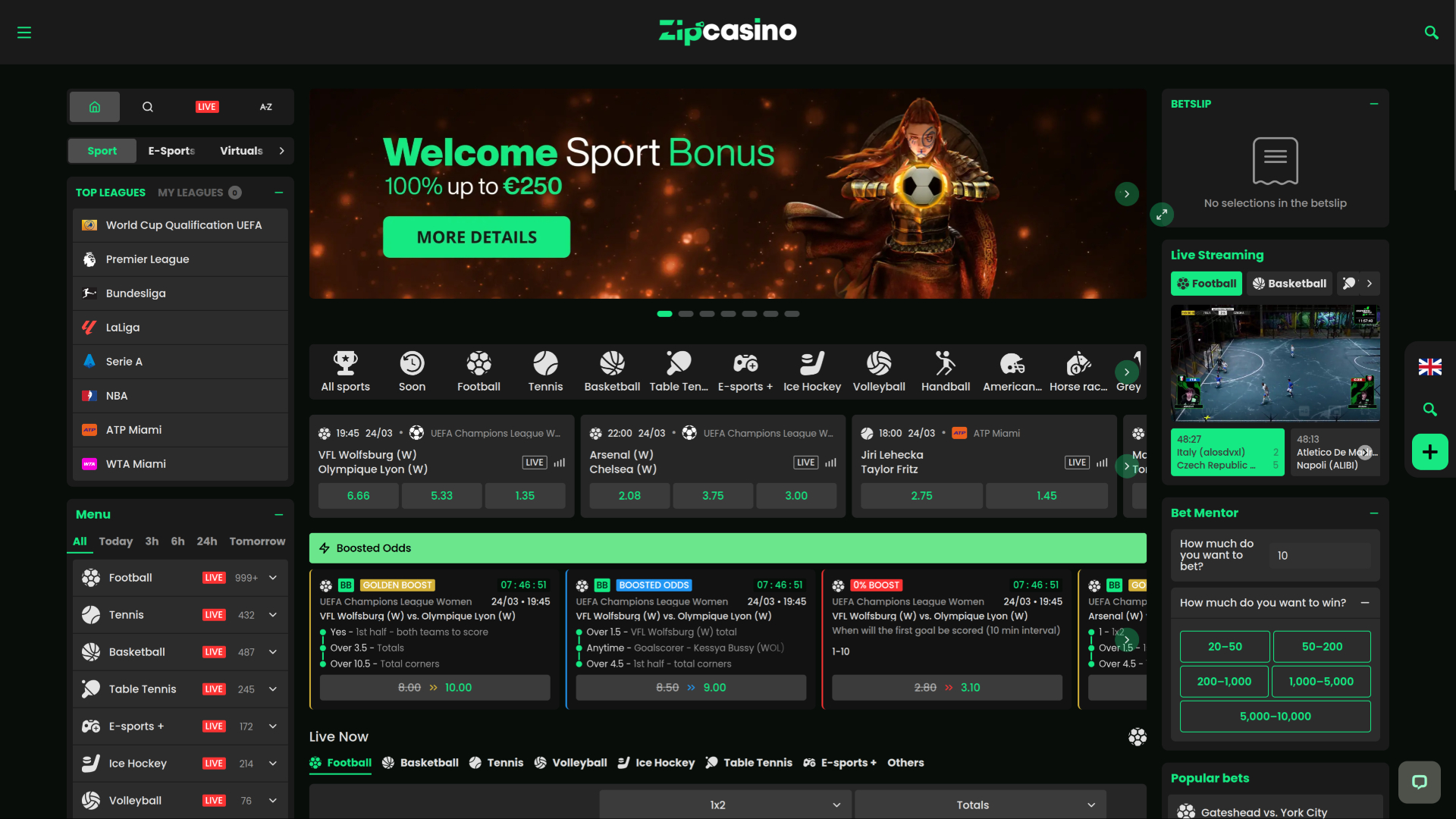 Paris sportifs sur ordinateur Zip Casino