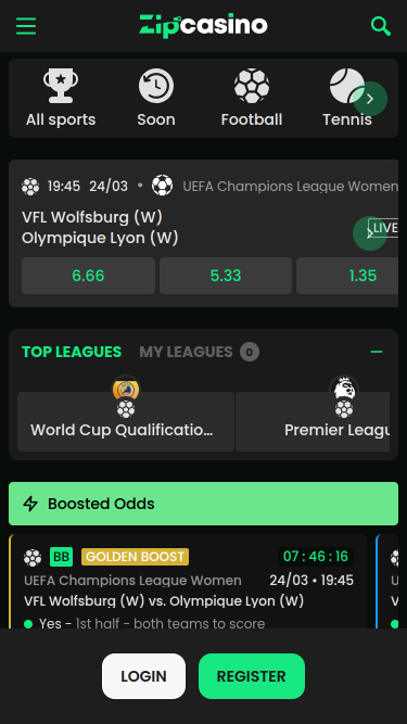 Paris sportifs mobiles sur Zip Casino