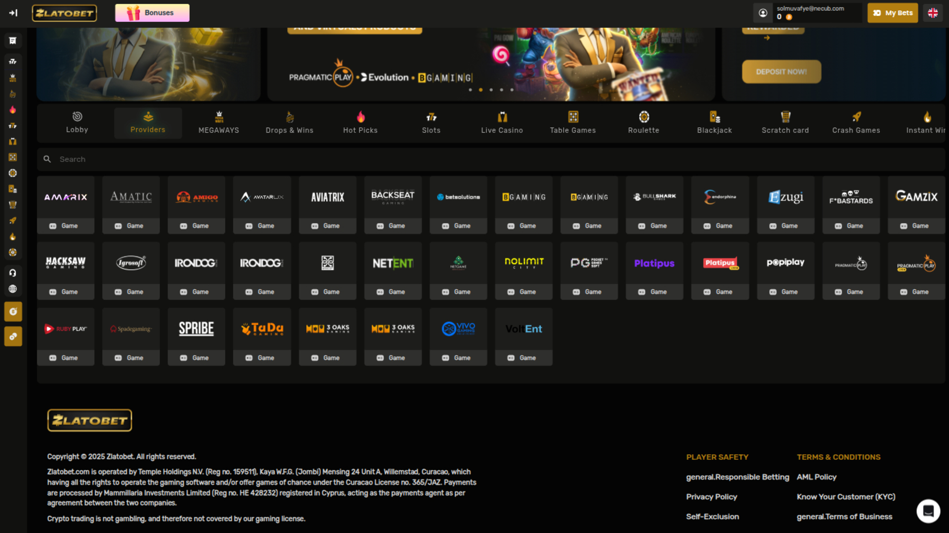 Desarrolladores de juegos de escritorio de Zlatobet Casino