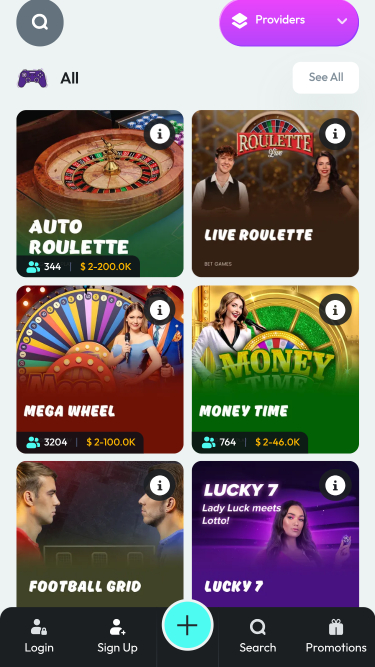 Casino mobile Zlot avec croupier en direct