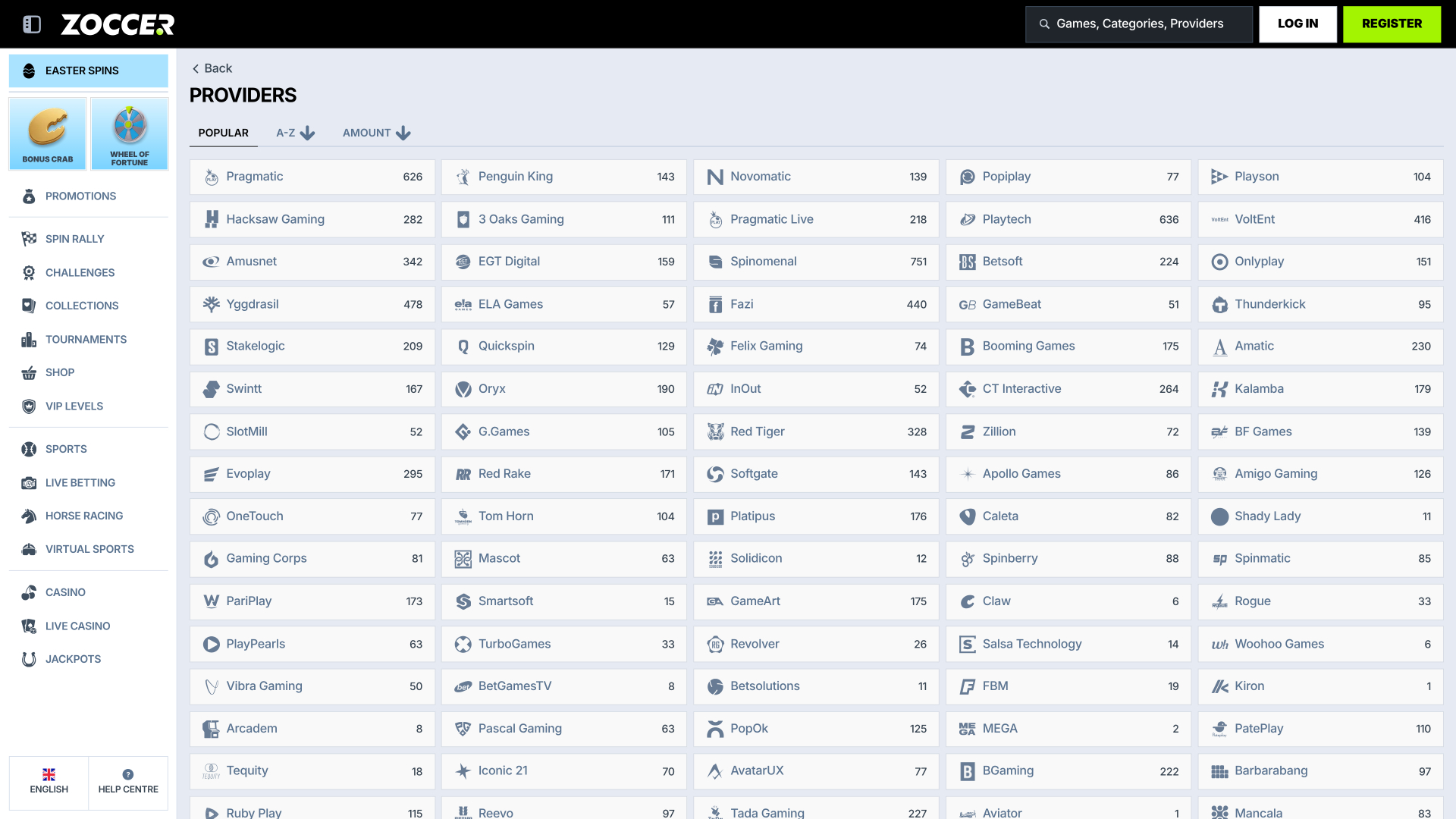 Zoccer Casino Game Developers