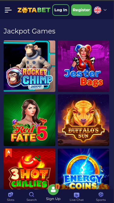 Zotabet Casino Mobile Jackpot