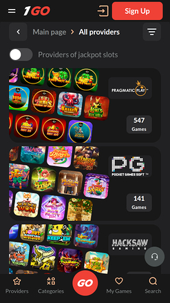 Développeurs de jeux mobiles de 1GO Casino