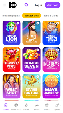 Jackpot mobile de 10cric Casino