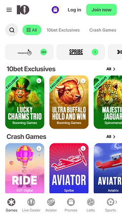 10Bet Casino mobile Spielentwickler