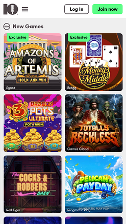 Juegos móviles de casino 10Bet