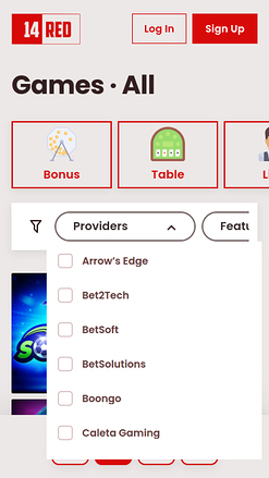 Développeurs de jeux mobiles de 14Red Casino