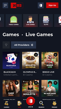 14Red Casino Mobile Live Dealer