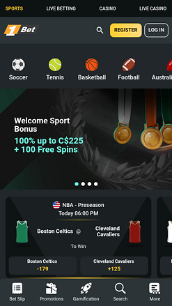 Deportes móviles de 1Bet Casino