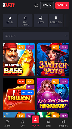 1red Casino Mobile Games